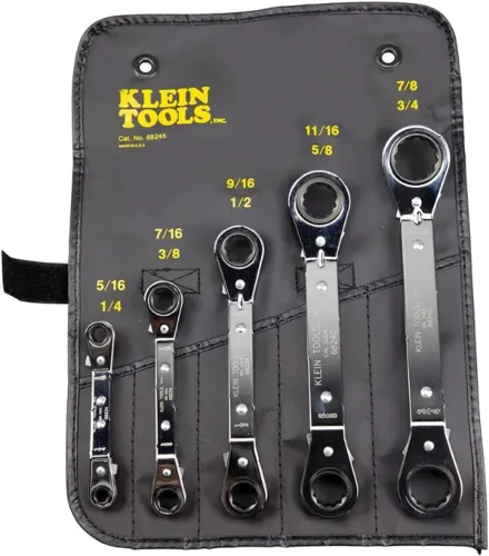 Klein Tools 5 chaves de catraca reversível 68245, feito nos EUA, (NOVO, sem uso)