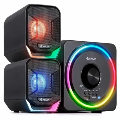 Subwoofer Gamer Hórus KP-RO828 BT RGB 16W RMS 2.1 Canais Bluetooth/USB/MicroSD - WZetta