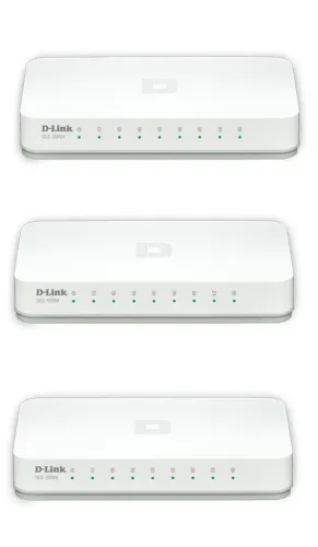 3 Unidades de Switch Fast-Ethernet 8 portas DES-1008C - Com Fonte
