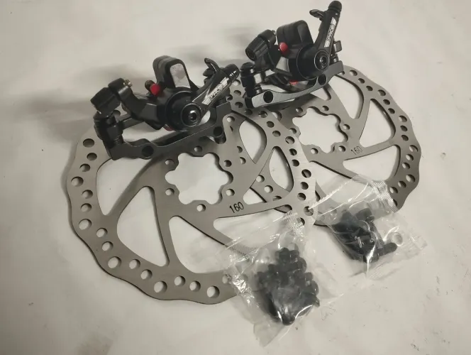Par de Freios a Disco para Bicicleta Mecanico - Kit Completo Novo 