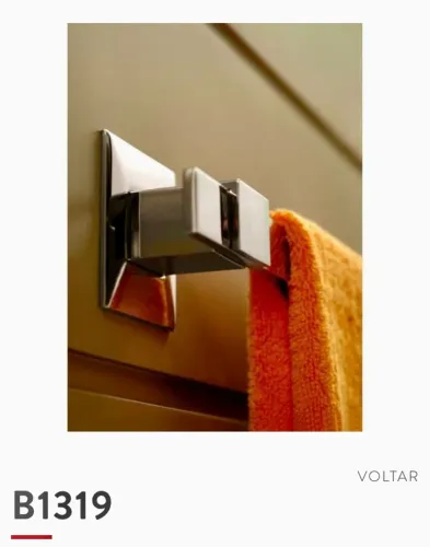 Porta toalhas rosto  - Altero - L quadro - 30 cm - cromado - ref.: b 1319 - sig bergamin 