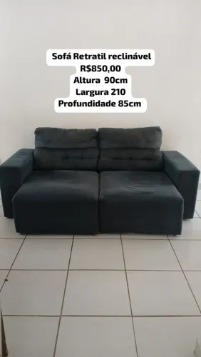 Sofá reclinável retrátil
