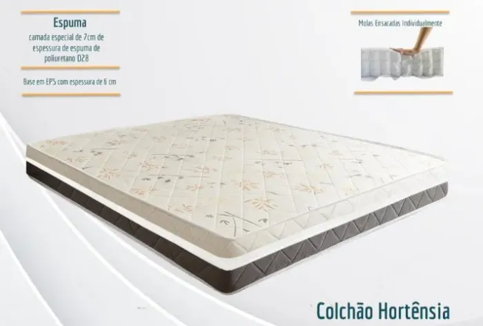 Colchão Casal Hortênsia D28 - Molas Ensacadas Pronta Entrega.