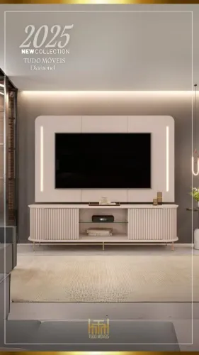 Painel de TV e Rack Diamond 2025 - Tudo Móveis