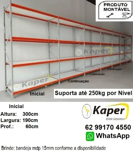 Mini Porta-Pallet / palete / estante - Altura 300cm ( Produto novo )