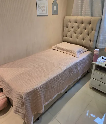 CAMA DE SOLTEIRO COM CAMA AUXILIAR + CABECEIRA + COLCHÃO!!!