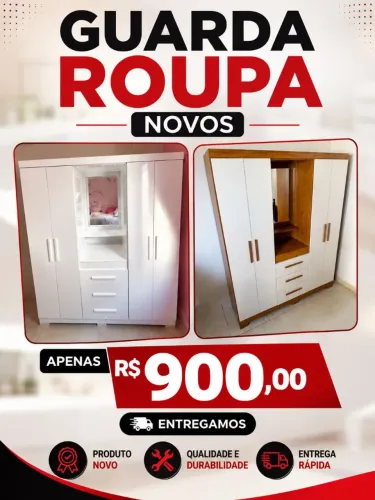 GUARDA ROUPA NOVOS MONTAGEM INCLUSA
