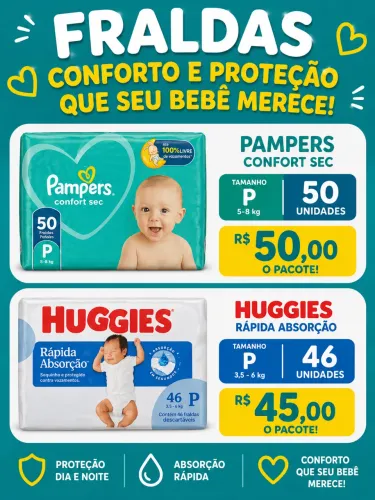 Fraldas Pampers baratíssima