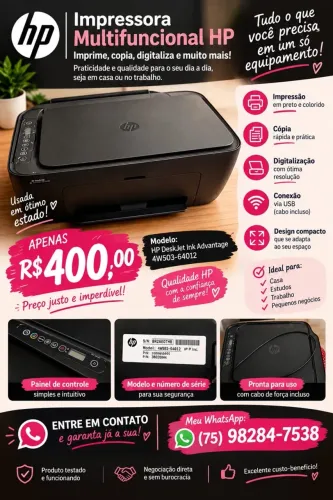 Impressora hp para sair logo