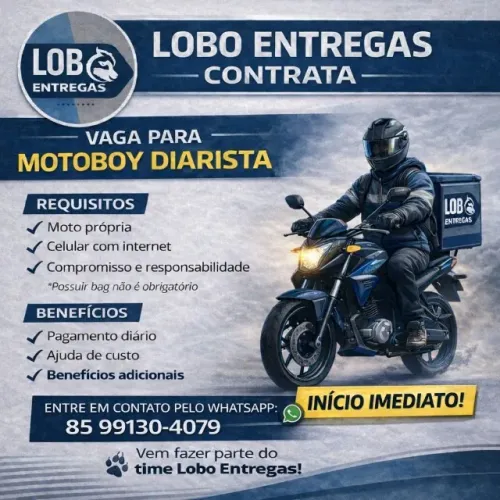 Vaga para Motoboy Diarista! 