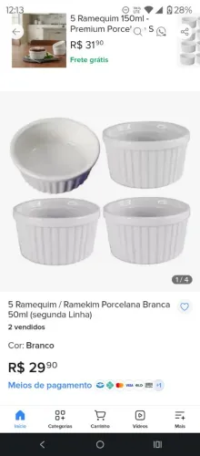 Ramequins , entradinhas 35 unidades 