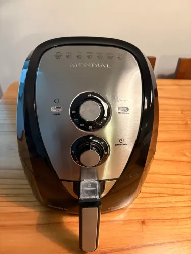 Air Fryer Mondial - Fritadeira Elétrica Sem Óleo AFN40BI Family Inox 4L Preta/Inox - 110V