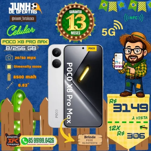 Celular Xiaomi Poco X8 pro Max 256 e 512 Novos 
