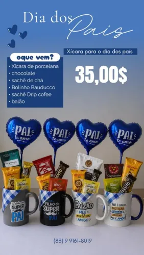 Lembrança na xícara dia dos pais