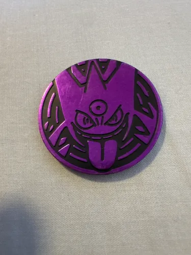 Moeda Colecionável Grande - Mega Gengar - Roxo Fosco