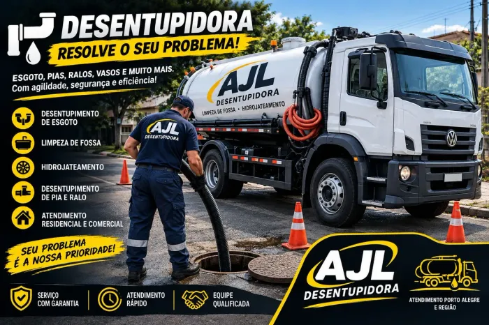 Desentupimento, sucção de fossa e gordura