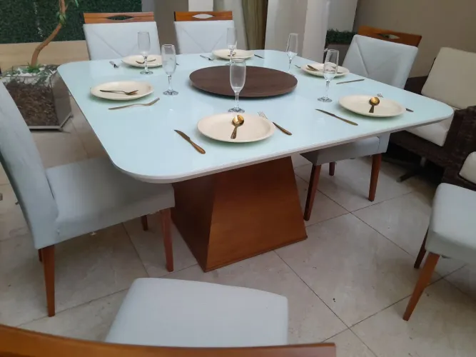 Mesa de jantar Laca com 6 cadeiras (Posso Entregar)