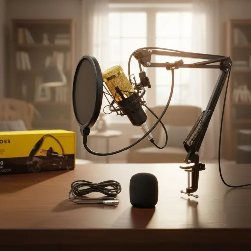 Microfone com fio profissional - ideal para podcast - modelos BM800 leboss
