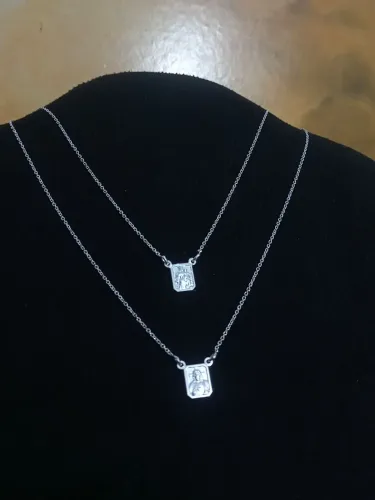 Escapulário Prata 925 Jesus e Maria 70cm 1.5mm