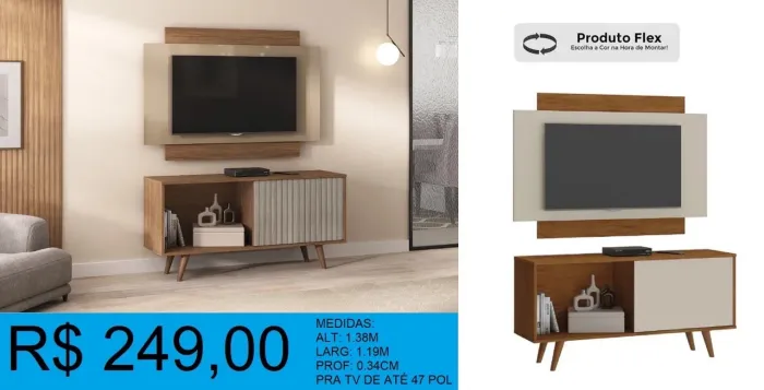 Rack com painel - Entrega e instalação GRÁTIS - 12x sem juros cartão