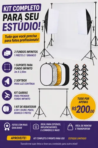 Equipamentos para estúdio fotográfico