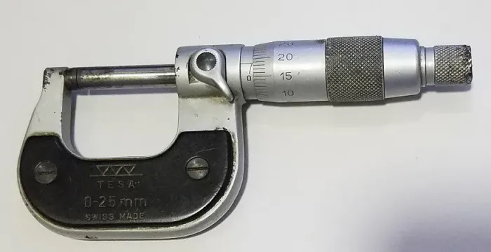 Micrometro Tesa, 0 - 25 mm Swiss Made - Antigo