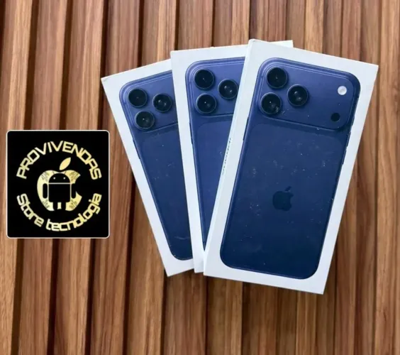 IPHONE 17 PRO MAX LACRADO/AZUL,CASE E PELÍCULA DE BRINDE ACT CARTÃO ATÉ 18X E OLX PAY.