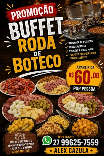 BUFFET RODA DE BOTECO EM PROMOÇÃO 