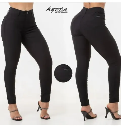 Calça Jeans Preta Skinny Cós Alto Tam 40 - Nova De Loja