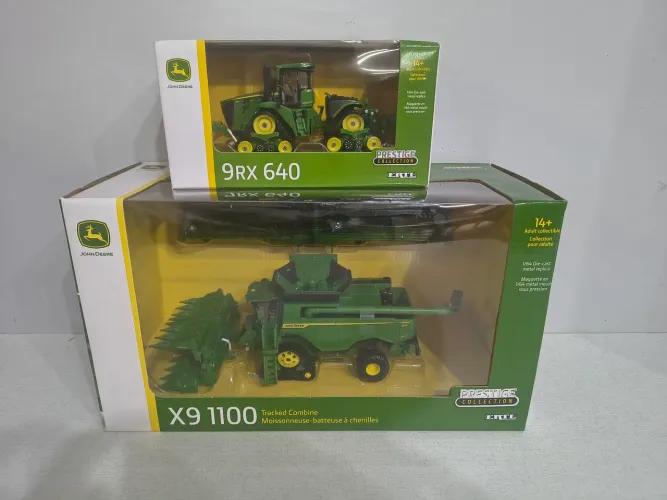 Conjunto John Deere Colheitadeira e Trator 1/64