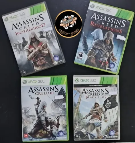 X BOX 360 KIT 4 JOGOS ORIGINAIS ASSASSINS CREED
