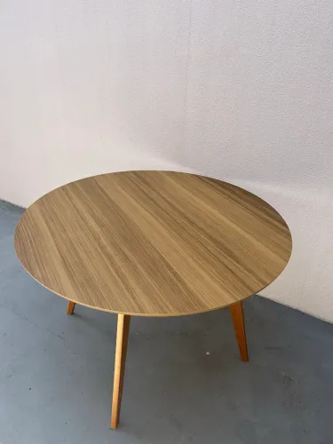 Mesa de Jantar Square Laminada Redonda Natural - 1,18M Camicado