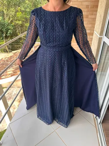 Vestido de Festa Azul Marinho