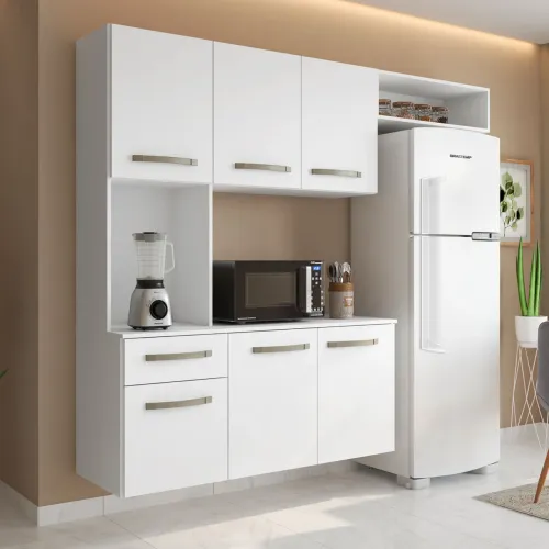 Cozinha de parede com balcão - Entrega e montagem grátis 