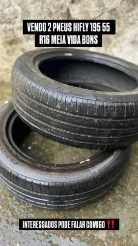 2 PNEUS HIFLY 195/55 R16 MEIA VIDA