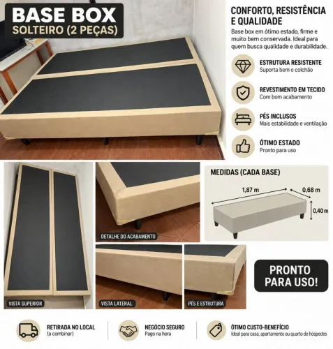 Base box solteiro 2 peças