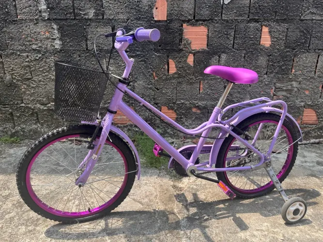 Bicicleta Infantil Monark Aro 20 Lilás com Rodinhas