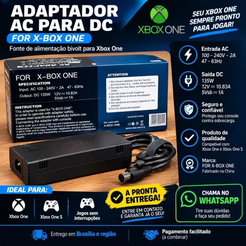 FONTE DE ALIMENTAÇÃO PARA XBOX ONE - BIVOLT 135W