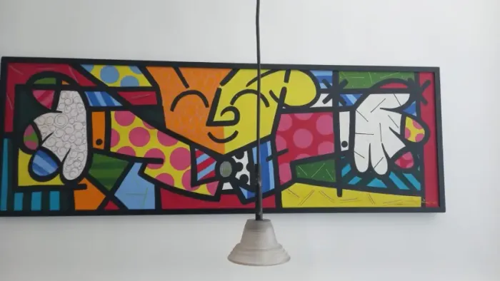 Quadro Reprodução Romero Brito  grande