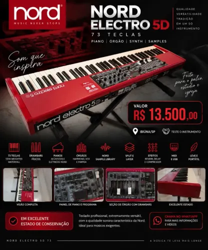 Nord electro 5d 73 teclas semi pesadas 