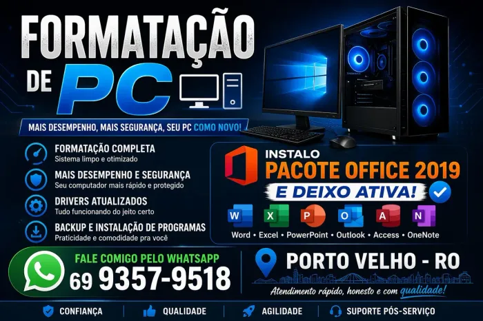Formatação de PC + Windows + Office Ativados - Rápido e Seguro ?
