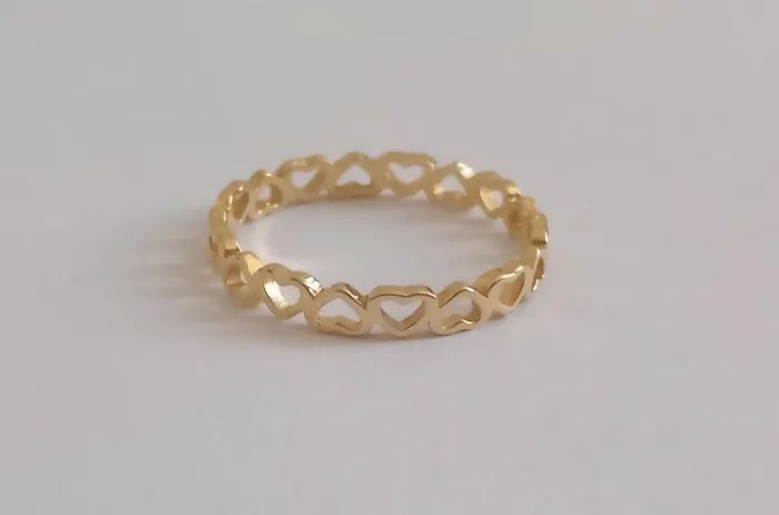 Anel banhado em ouro 18k
