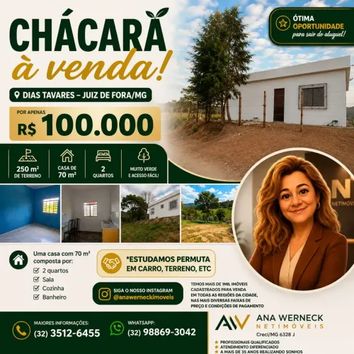 CHÁCARA NO GRANJEAMENTO BOSQUE DIAS TAVARES CASA 2QTOS TERRENO 250m2 R$ 100mil
