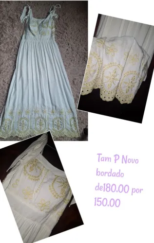 Vestido bordado novo