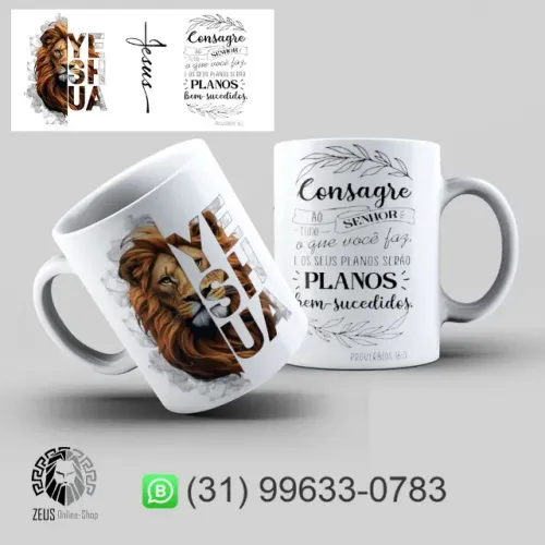 CANECAS PERSONALIZADAS TEMAS BIBLICO 325 ML CERÂMICA