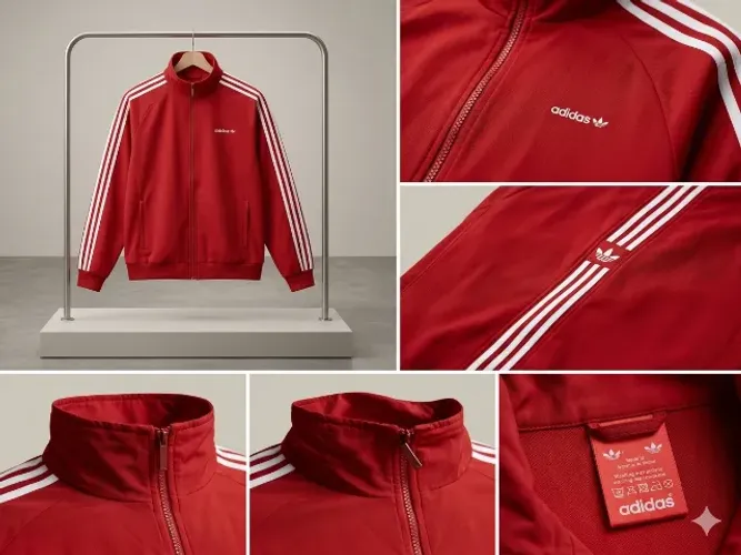 Casaco Adidas Clássico Vermelho Nunca Usado