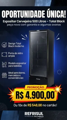 Expositor cervejeira 500Litros novo com garantia, algumas avarias 