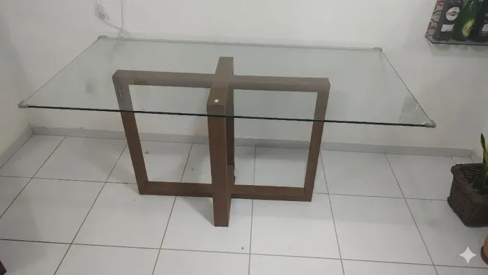 Mesa Tampo de vidro 1,60x0,80m