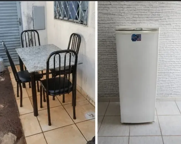 Geladeira + mesa mármore