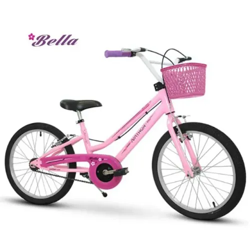 Bicicleta Infantil Feminina Aro 20 Nathor Bella Rosa